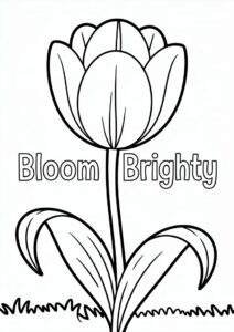 Kids Coloring Sheet Of Tulips 6