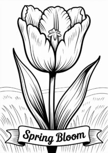 Large Detailed Tulips To Color 1