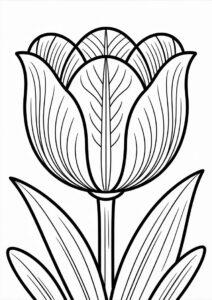 Large Detailed Tulips To Color 2