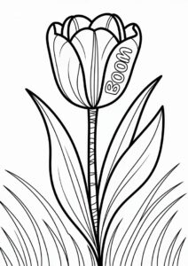Large Detailed Tulips To Color 3
