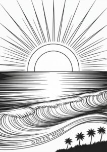 Large Smouldering Sun Over Ocean 1