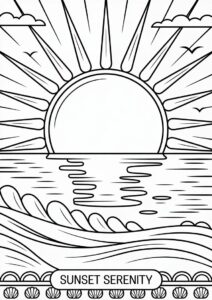 Large Smouldering Sun Over Ocean 3