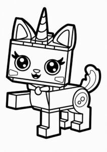 Lego Unicorn Cat Unikitty Coloring Page 3