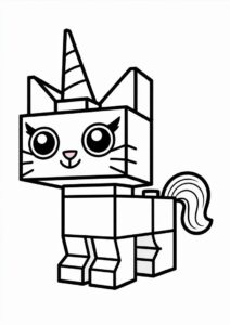 Lego Unicorn Cat Unikitty Coloring Page 4