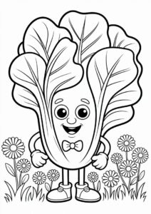 Lettuce Coloring Sheet 1