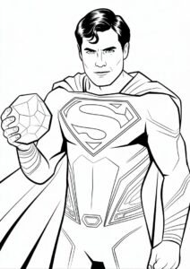 Lex Luther Holding Kryptonite Coloring Sheet 1