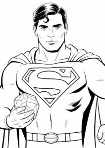 Lex Luther Holding Kryptonite Coloring Sheet 2