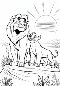 Lion King With Simba Coloring Page 2