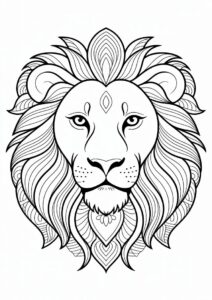 Lion Mandala Coloring Page For Adults 1