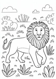 Lion Roaming In Jungle Coloring 5