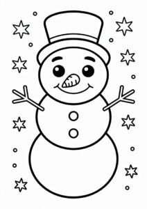 Magical Looking Young Snowman To Color 1