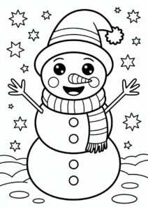 Magical Looking Young Snowman To Color 4