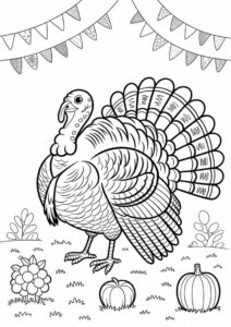 Majestic Turkey Coloring Page 2