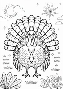 Majestic Turkey Coloring Page 3