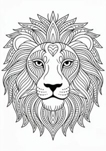 Mandala Lion Detailed For Coloring 4