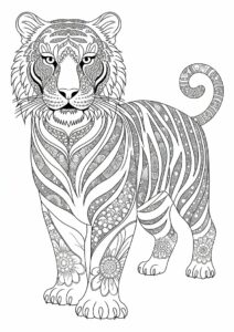 Mandala Tiger Coloring Page 2