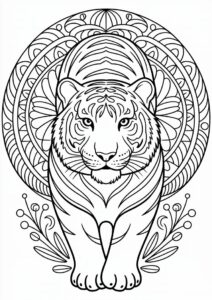 Mandala Tiger Coloring Page 4