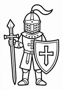 Medieval Knight Coloring Page For Kids 2