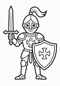 Medieval Knight Coloring Page For Kids 4