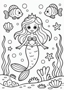 Mermaid Princess Coloring Page Under The Sea 5