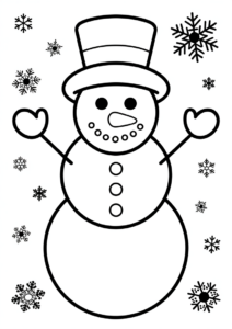 Merry Christmas Snowman Coloring Sheet For Kids 2