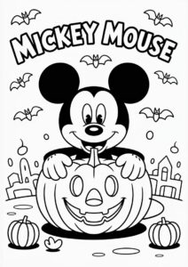 Mickey Mouse Pumpkin Coloring Page For Kids 1