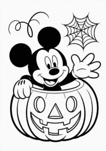Mickey Mouse Pumpkin Coloring Page For Kids 3
