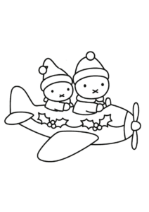 Miffy Coloring Page And Melanie Riding An Airplane 1