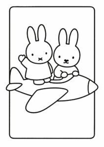 Miffy Coloring Page And Melanie Riding An Airplane 2