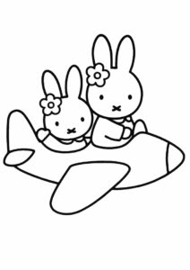 Miffy Coloring Page And Melanie Riding An Airplane 4