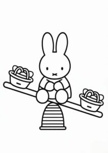 Miffy Coloring Page Of Melanie On A Seesaw For Kids 2