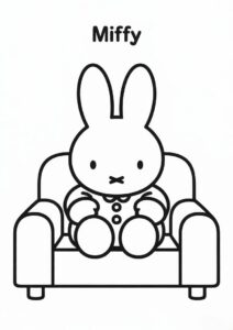 Miffy Coloring Page Of Melanie Sitting On A Couch 2