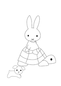 Miffy Coloring Page Playing With Her Dog Snuffy 3