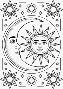 Moon And Sun Mandala Coloring Page 1