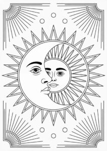 Moon And Sun Mandala Coloring Page 2