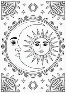 Moon And Sun Mandala Coloring Page 4