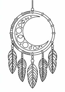 Moon Dreamcatcher Coloring Page 4