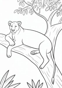 Mumma Lion Resting On Tree 2