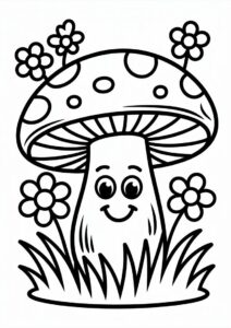 Mushrooms Coloring Sheet 1