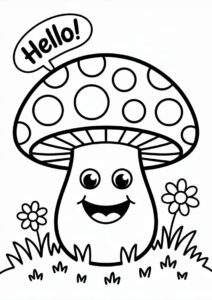 Mushrooms Coloring Sheet 3