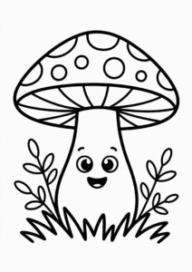 Mushrooms Coloring Sheet 4