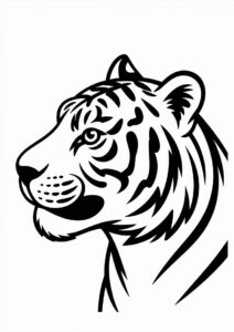 Outline Of Tiger Head Coloring Sheet 2
