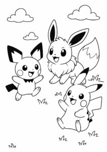 Pichu Eevee And Pikachu Playing Together 2