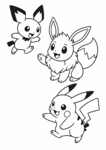 Pichu Eevee And Pikachu Playing Together 4