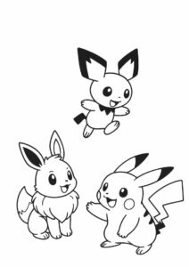 Pichu Eevee And Pikachu Playing Together 6