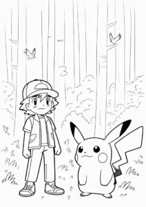 Pikachu And Ash In The Forest 2