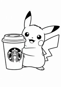 Pikachu Hugging Starbucks Cup 1