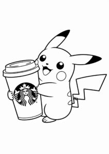 Pikachu Hugging Starbucks Cup 2