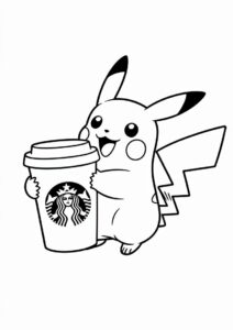 Pikachu Hugging Starbucks Cup 3
