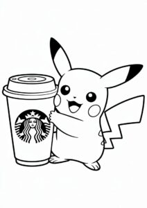 Pikachu Hugging Starbucks Cup 4